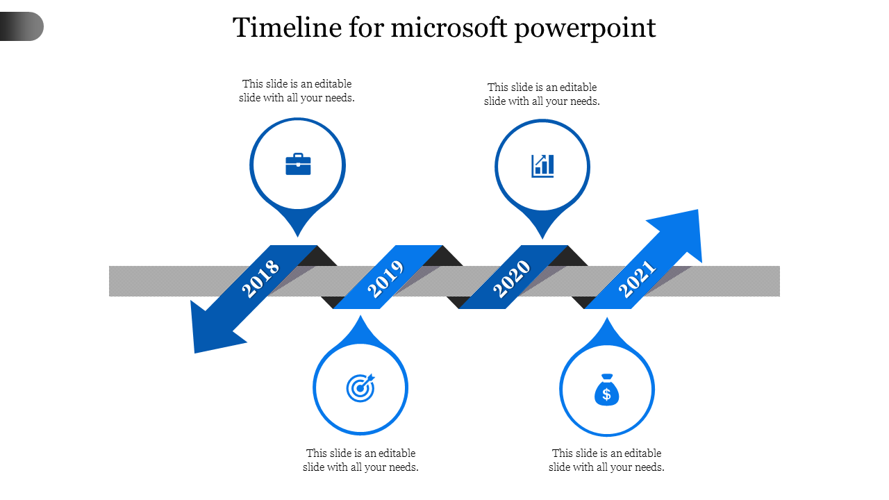 timeline for microsoft powerpoint-Blue